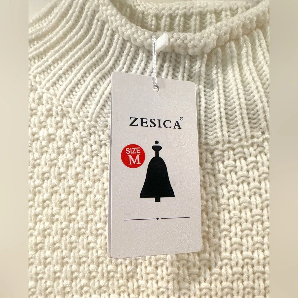 🧣👑ZESICA Turtleneck Batwing Sleeve Loose Oversized Chunky Knitted Pullover👑🧣 - Picture 8 of 14